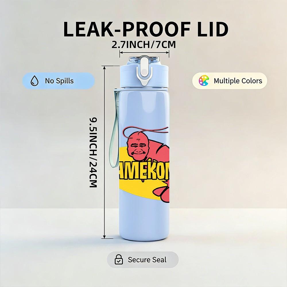1PC Yellow Banana Fruit Logo 750ml sports water bottle leakproof straw lid outdoor office home