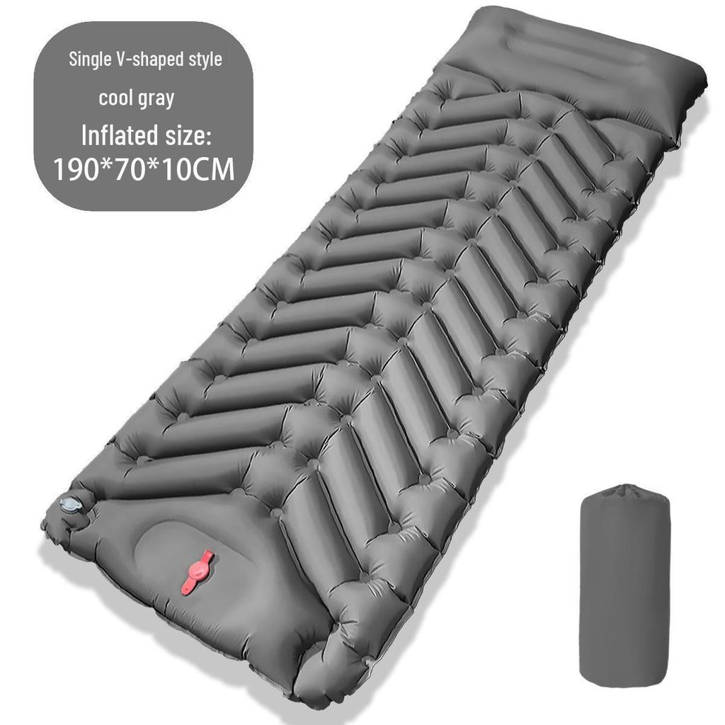 Ultralight Portable TPU Inflatable Camping Pad - Moisture-Proof, Single/Double, Foot-Press Design