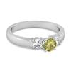 Peridot Elegant Three Stone Ring - 925 Sterling Silver