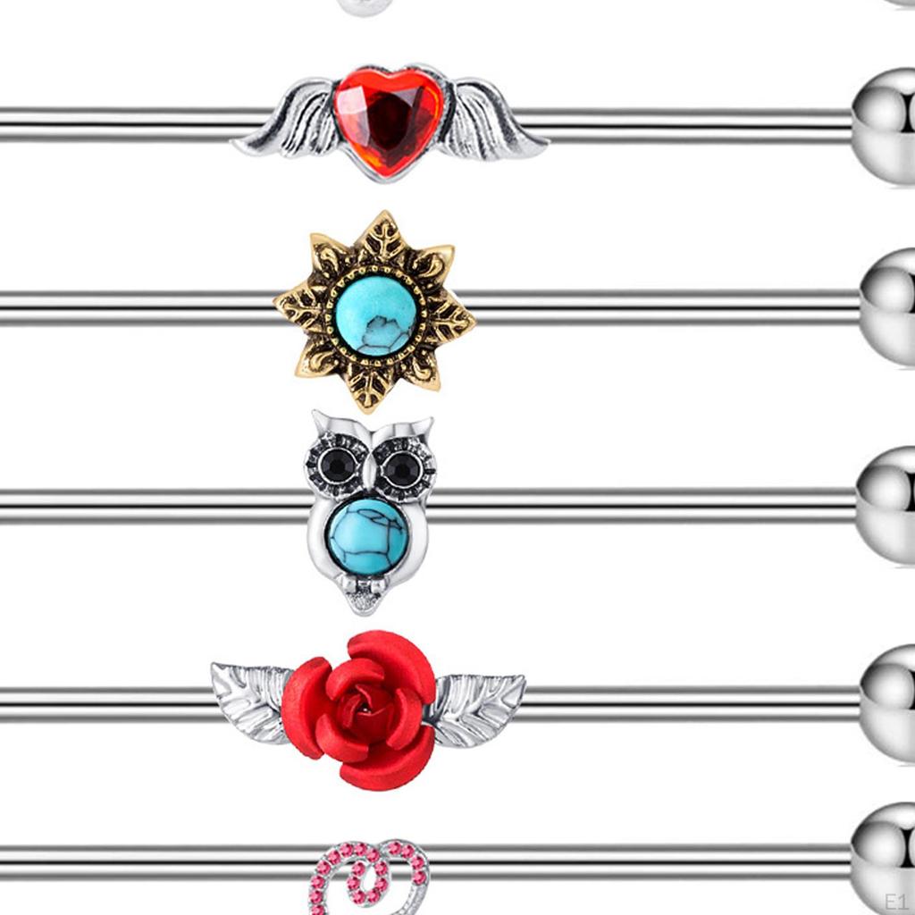 Fashion Industrial Barbell Earrings, Stainless Steel, Straight Barbell, Stud