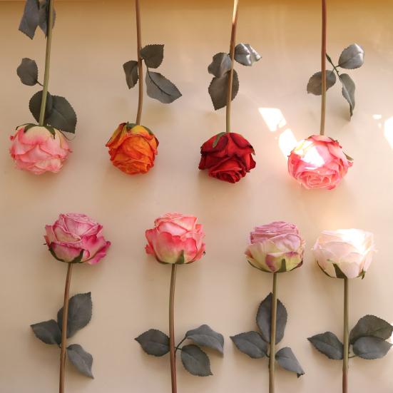 Artificial Rose Flower for Flower Arrangement Realistic Faux Silk Long Stem Rose Bouquet for Wedding Centerpiece Home Party Decor