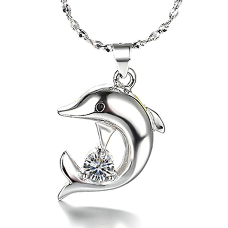 2026 Jewelry Silver Plated Dolphin Pendant Necklace Bracelet Earrings Ring