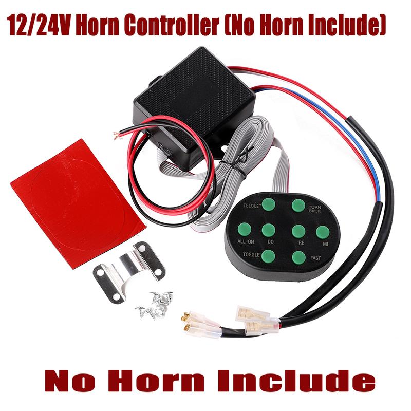 12V/24V 8 Tones Musical Horn System for Snail Air Horn, Universal Truck Car Motorcycle [CONTROLLER ONLY] 12V-24V