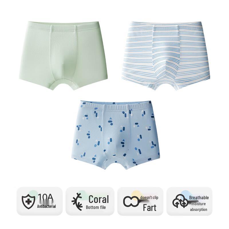 Yingbolun Boys  Antibacterial Modal Boxer Briefs 3-Pack 160