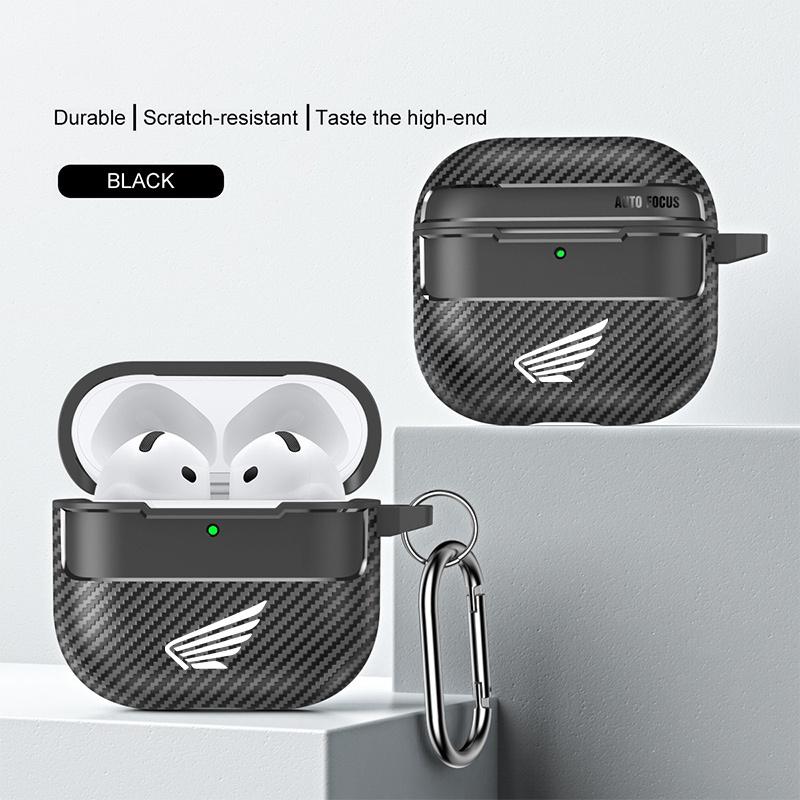 Carbon Fiber Earphone Cover For Case TPU Headphone Funda With keyring Airpods 1/2/3/4/Pro For Honda CB400CB650FCBF CBR25ORR CRF ahl256