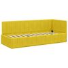 L shaped bed frame with headboard yellow 80 cm x 200 cm velvet