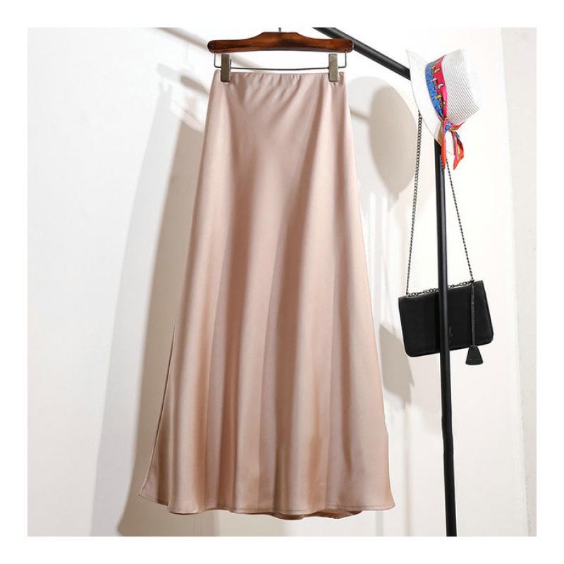 Women s Glossy Fishtail Midi Skirt: Spring 2025 French Style, Slimming & Comfortable Large