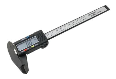 Mitas Digital hält mit Schaltern zwischen mm und Hergestellt aus Kohlenstoff LCD Misst Außen Innen Stufe Digitales Modell Kunststoffschieblehre, 155mm, Zoll, Faser,