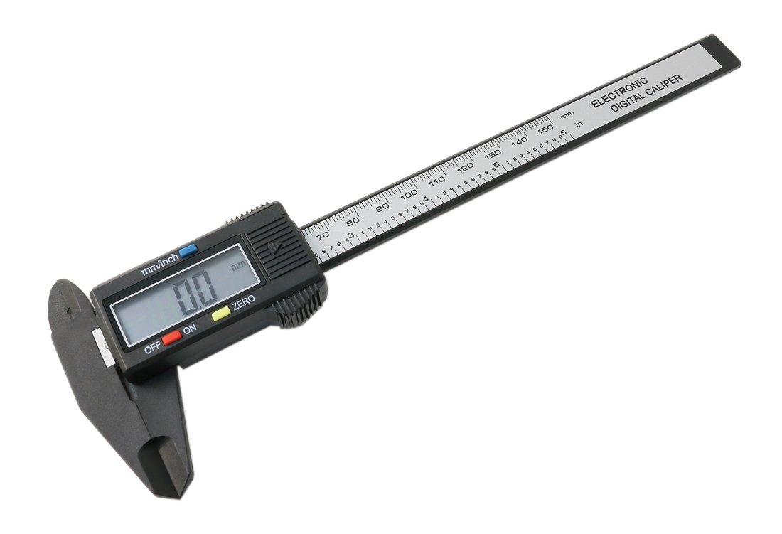 

mitas Digital Measures up to Switches Between mm and Made of Carbon LCD Measures Outer Inner Step Digital Model Plastic Caliper, 155mm, Inches, Fiber,