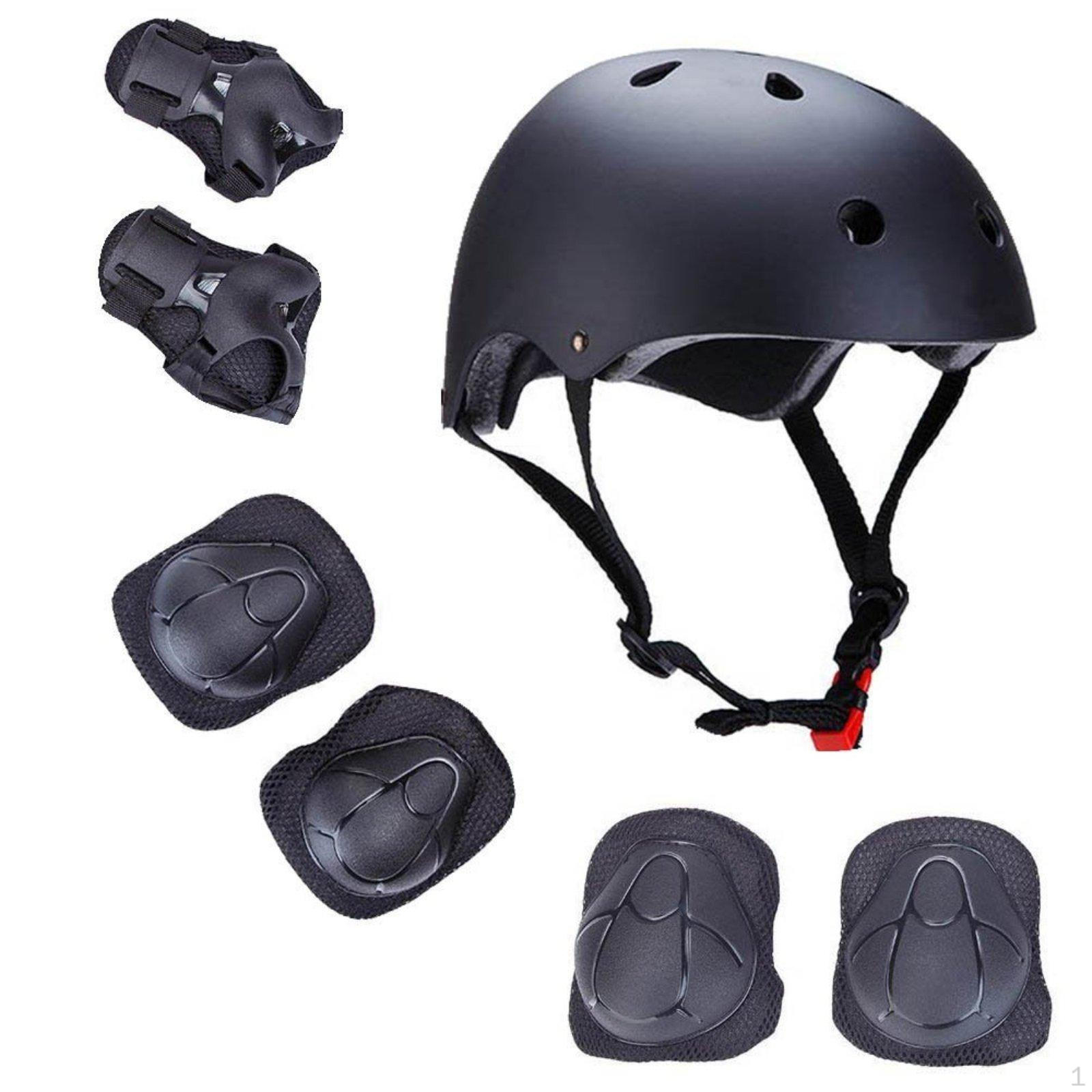7 Pieces Young VersatileSport Helmet Ventilated Design Skateboard Shielded Gear Impact Resistance