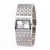 Modische Damen-Quarz-Armbanduhr mit Strasssteinen und Stahlarmband