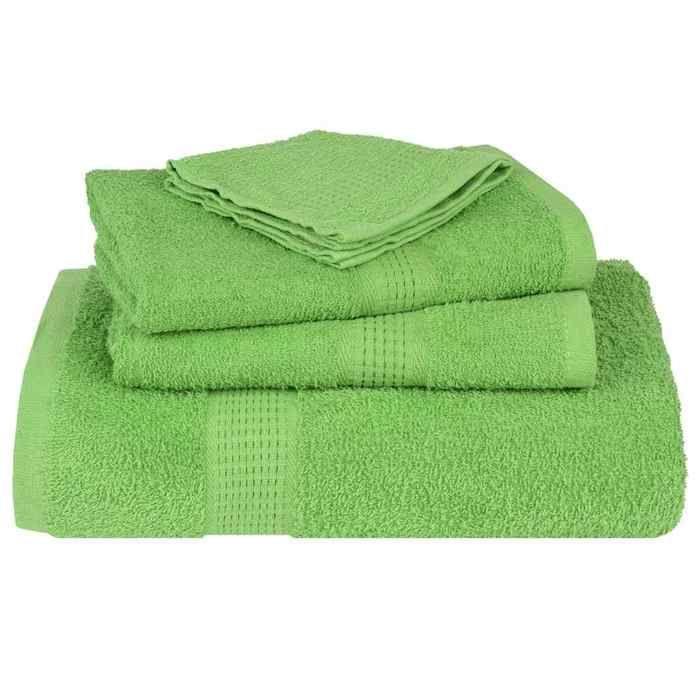 VidaXL Serviettes de douche 4 pcs vert pomme 70x140 cm 100% coton 137026