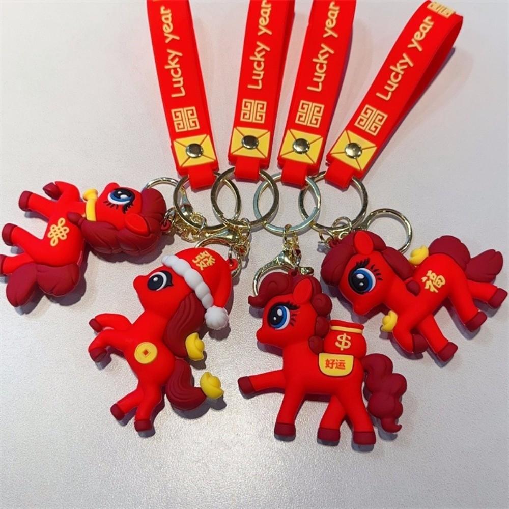 Hängeornament Pferdeanhänger Schlüsselanhänger PVC Rucksack Schlüsselanhänger Niedlicher Pony Schlüsselanhänger Geschenk