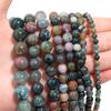 1 Strang Naturstein Indischer Achat Perlen Rund Echter Stein Perlenstrang Lose Edelsteine für DIY Armband Halskette Schmuckherstellung
