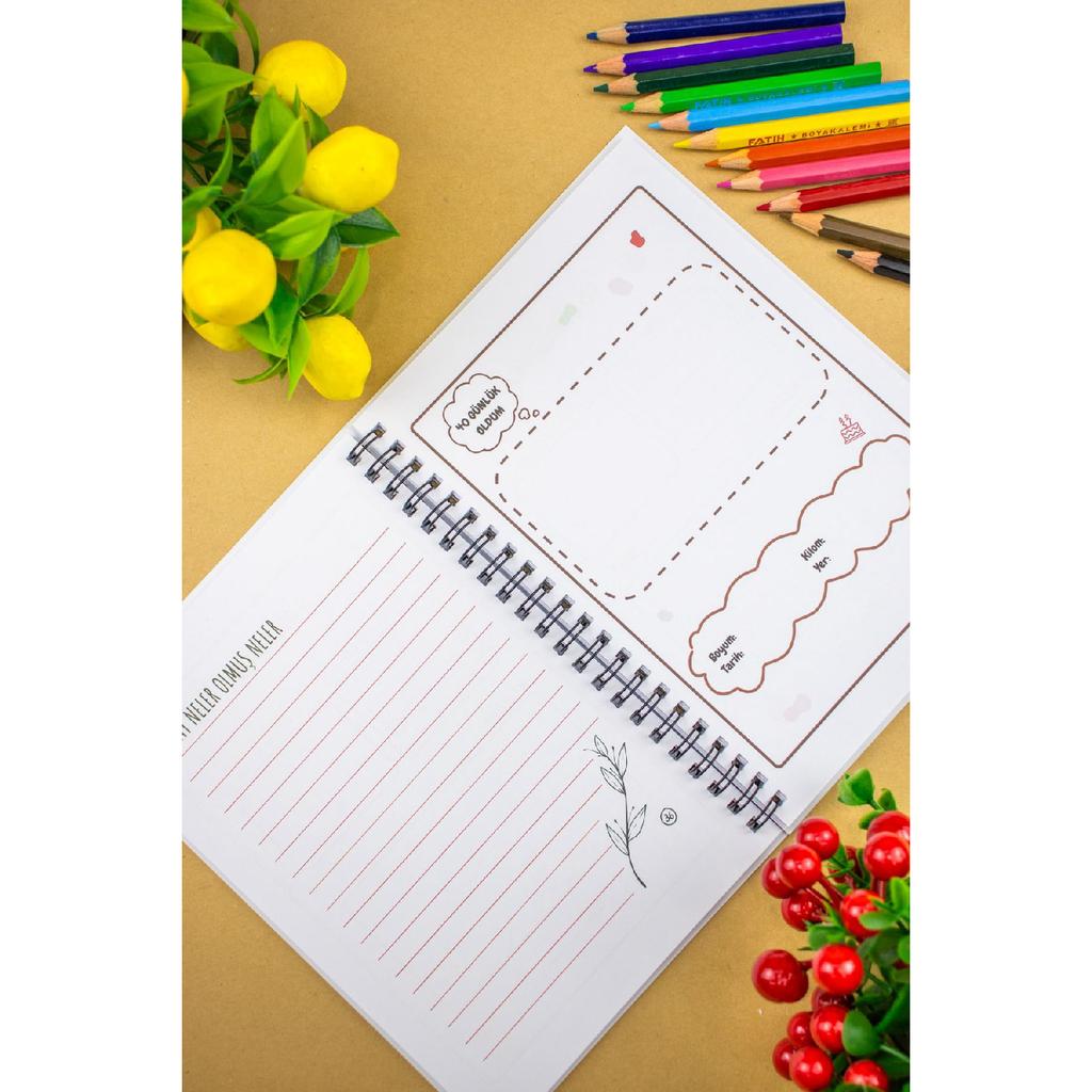 Schwangerschafts- und Mutter-Baby-Tagebuch 14x20 cm Design Tägliches Notizbuch, (Haupt- und USAQ)