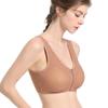 New soft cotton cup underwear women's front zipper fixed cup no steel ring vest type large size bra