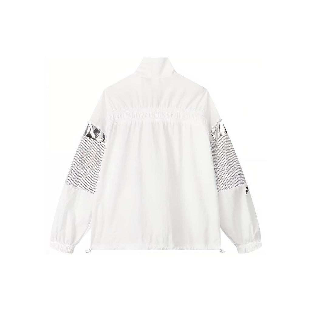 Fila Athletics Striped Spliced Woven Sports Jacket Women Jackets Jade-White A11W131702F-WT