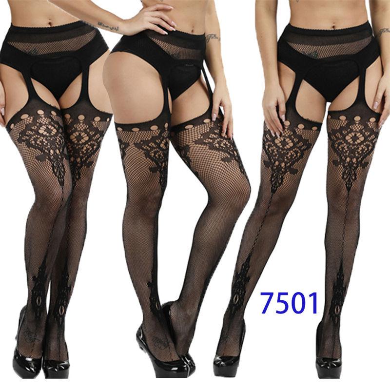 Sexy Suspenders Mesh Stockings Fishnet Eye Women's Bottoming Pantyhose