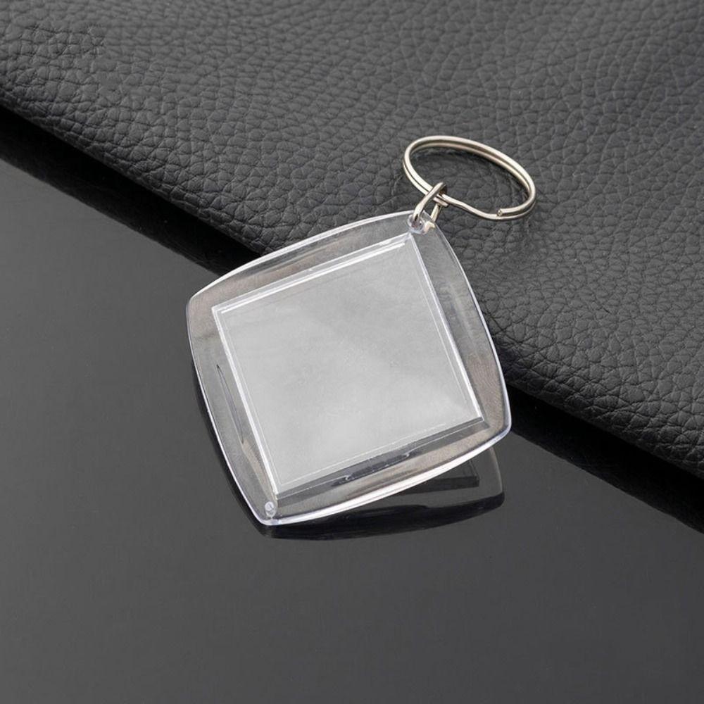 Transparenter Foto-Schlüsselanhänger, Schlüsselanhänger, Bilderrahmen, Schlüsselanhänger, trendiger leerer Rahmen, Schlüsselanhänger, Mädchen-Geschenk