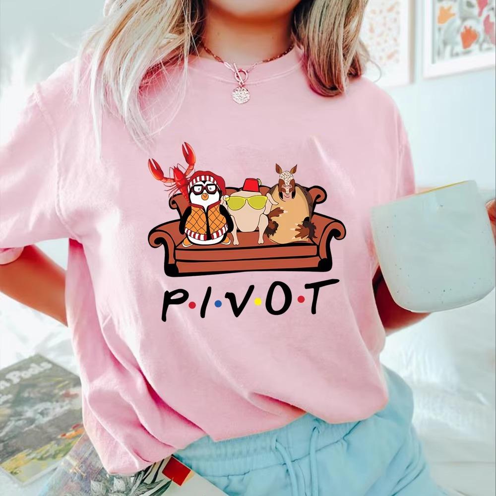 2025 Pivot Shut Up Friends Aesthetic Tv Show Graphic Tee Cotton Unisexs Unisexs Tshirt Y2k Streetwear