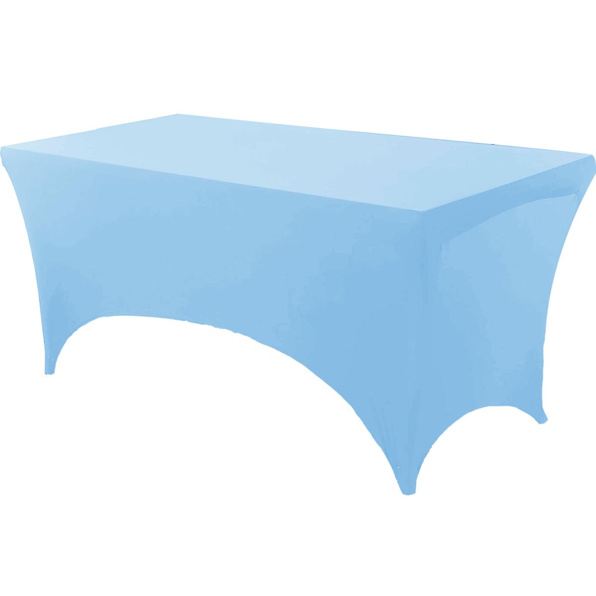 Spandex-Tischdecke für Veranstaltungen, Hochzeitsfeiern, eng anliegend, waschbar und knitterfrei, dehnbar, rechteckige Terrassentischdecke 4Ft(122x76x76cm) hellblaue
