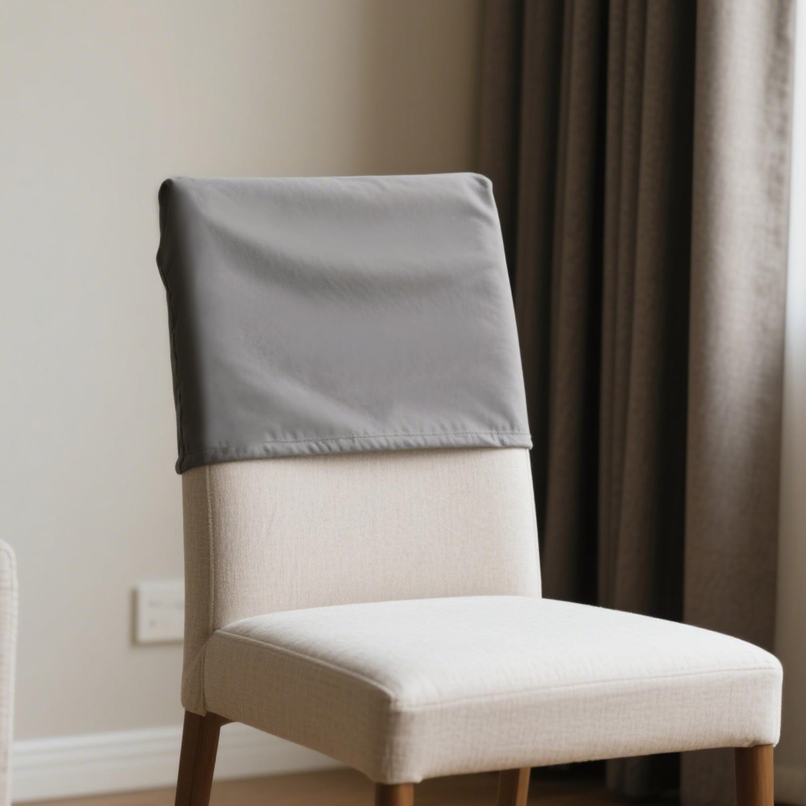 

4 шт./компл. Чехлы на спинку обеденного стула Эластичный полиэстер Защитный чехол для спинки стула Пылезащитный чехол на спинку стула Серый/Черный для дома 13.78x18.9 inch серый