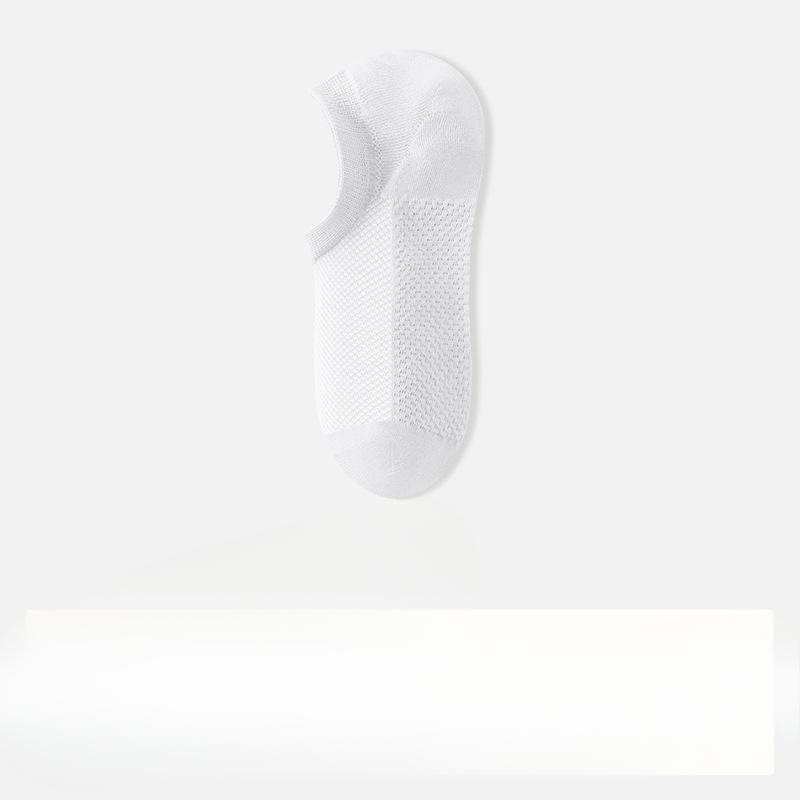 Men's Summer Thin Mesh Pure Cotton Anti Odor and Sweat Absorbing Invisible Boat Socks