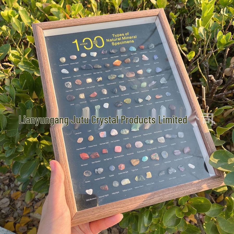 100 Natural Mineral Ornament Specimens - English Version for Geological Home Decor