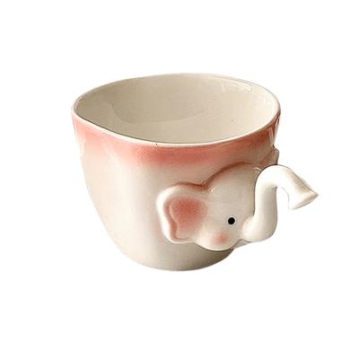 Uroczy ceramiczny kubek w kształcie zwierzątka z kreskówki z uchwytem w kształcie pandy słonia Kubek śniadaniowy na mleko wodę kawę