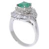Ring Pt900Platinum/Emerald/diamond #7.2(US Size) 9.4g Women Used