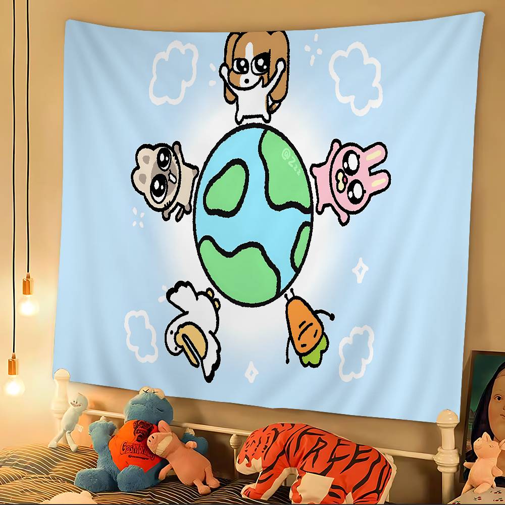Funny-Siam-LippuS-Meme Hanging Bohemian Tapestry Bohemian Wall Tapestries Mandala Kawaii Room Decor