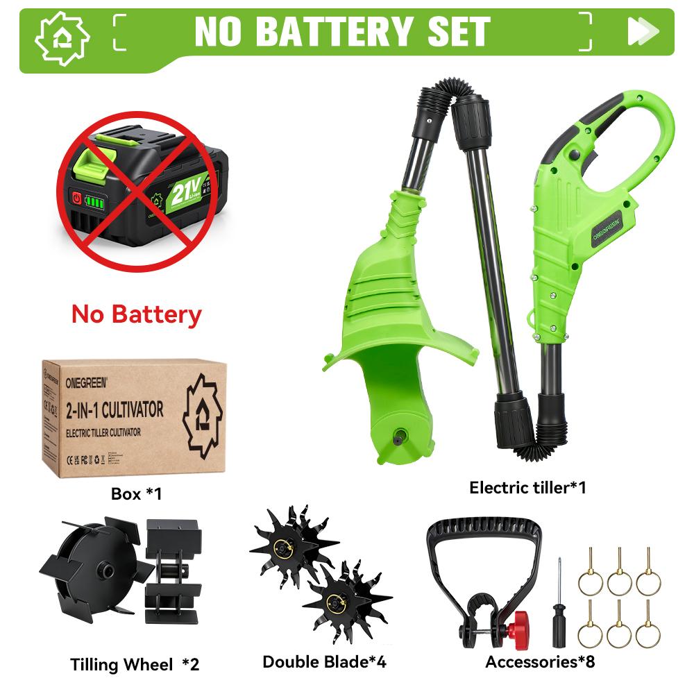 ONEGREEN 2W1 Elektryczny Kultywator Glebogryzarka Kosiarka Rototiller Do Uprawy Gleby Narzędzie Skaryfikujące Do Akumulatora Makita 18V Pin
