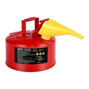 VEVOR Safety Gas Can, 9.5 L Type I Red Safety Can for Gasoline with Stainless Steel Flame Arrester, Self-Closing Lid, and PE Funnel