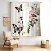 2-Piece Flower Butterfly Design Rod Pocket Curtains   Versatile Home Window Decor for Various Scenarios