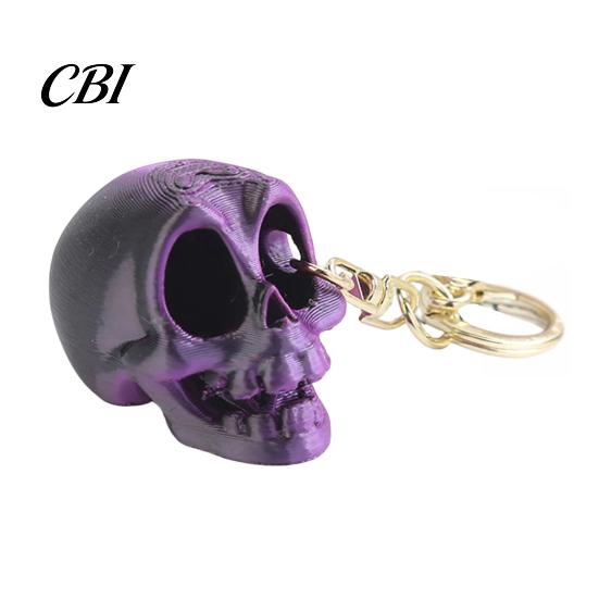 Stable Display Ornaments 3D Printed Cute Skull Keychain, Artistic Tabletop Ornament with Matte Finish, Creative Bag Charm Base Decoration Key Ring for