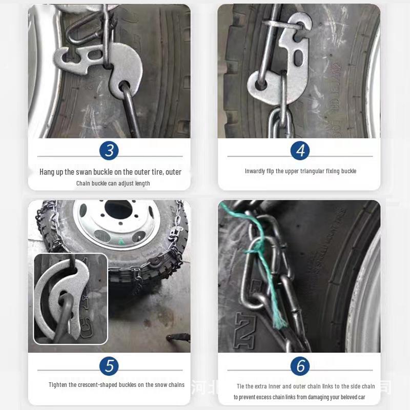 Universal Winter Car Tire Anti-Skid Chains, Full Coverage Manganese Steel for Snow, Thickened and Encrypted for Emergencies