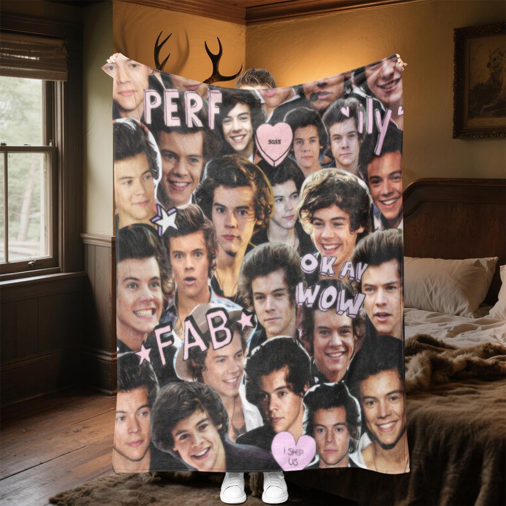 Harry Styles Morbida Coperta Confortevole Tutte le Stagioni Regalo Perfetto Divano Ufficio Riposo all'Aperto Coperta da Viaggio