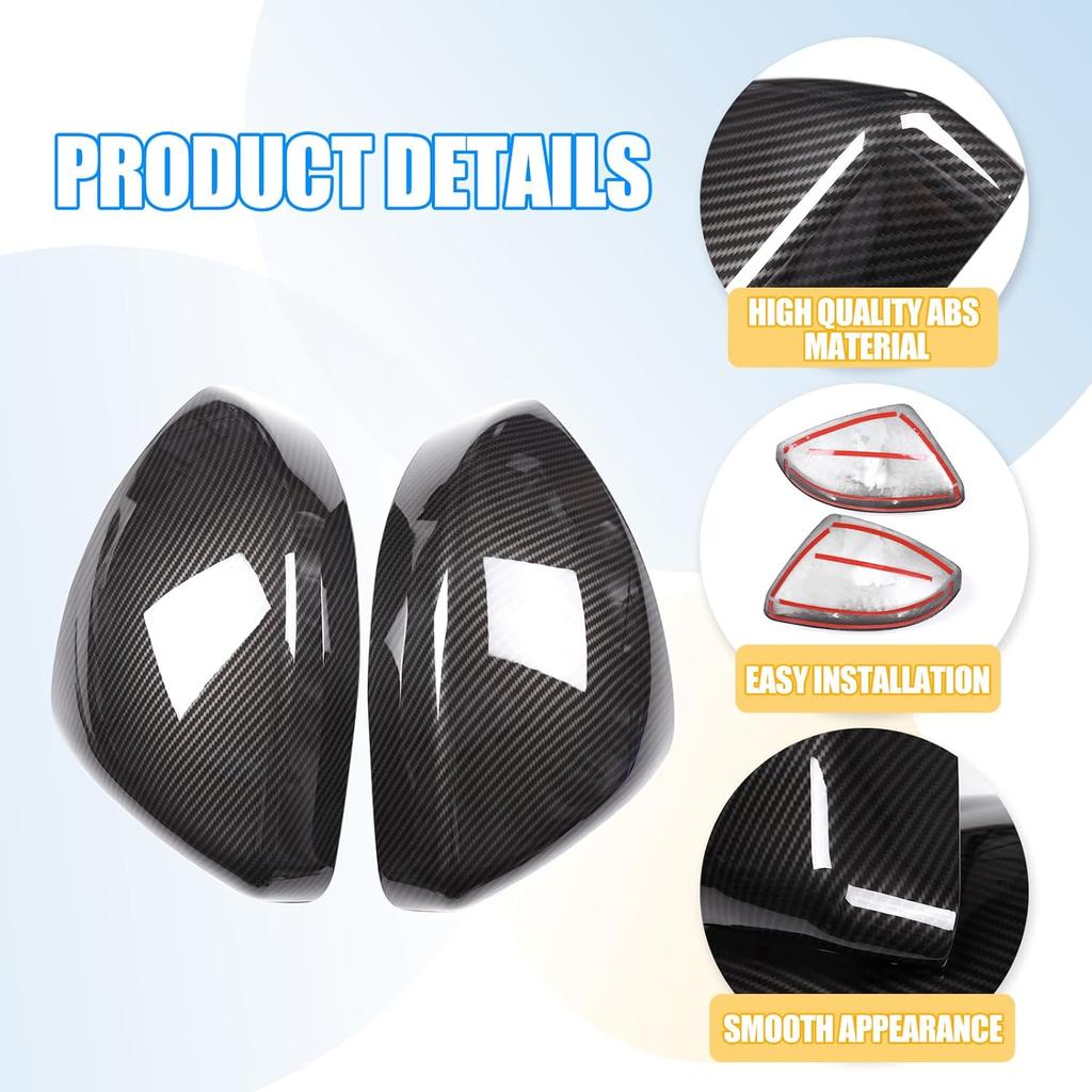 LLKUANG ABS Plastic Side Rearview Mirror Frame Cover Trim Fit for Land Rover Range Rover VELAR Evoque Discovery Sport,For Jaguar F-Pace X761 Exterior