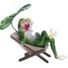 Cute Vacation Frog Ornament Resin Miniatures Figurine Desktop Ornament Garden Frog Statue  Bonsai
