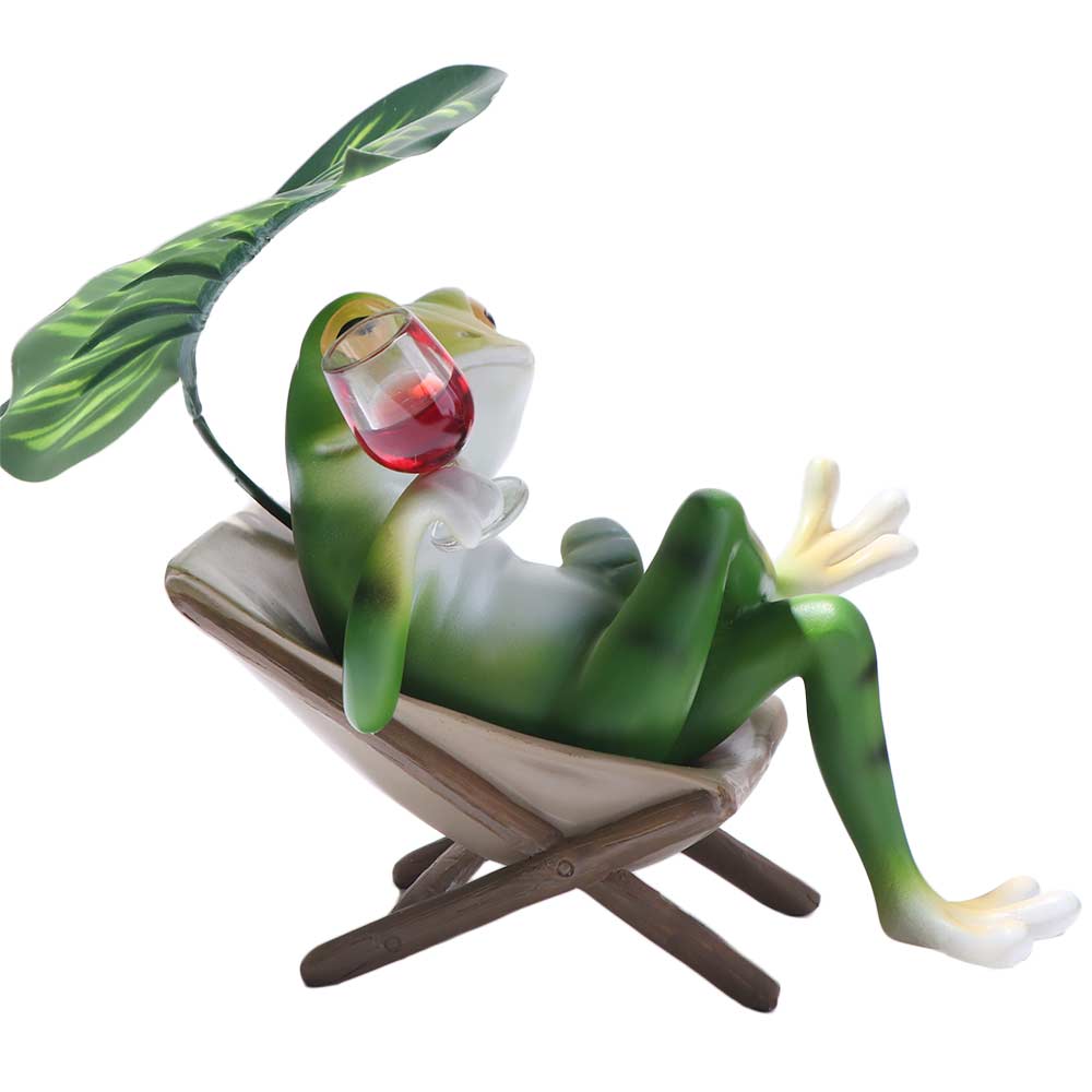 Cute Vacation Frog Ornament Resin Miniatures Figurine Desktop Ornament Garden Frog Statue  Bonsai