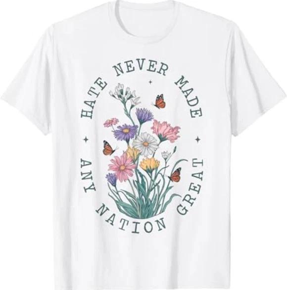 Floral Butterflies Democrat President Liberal TShirt S