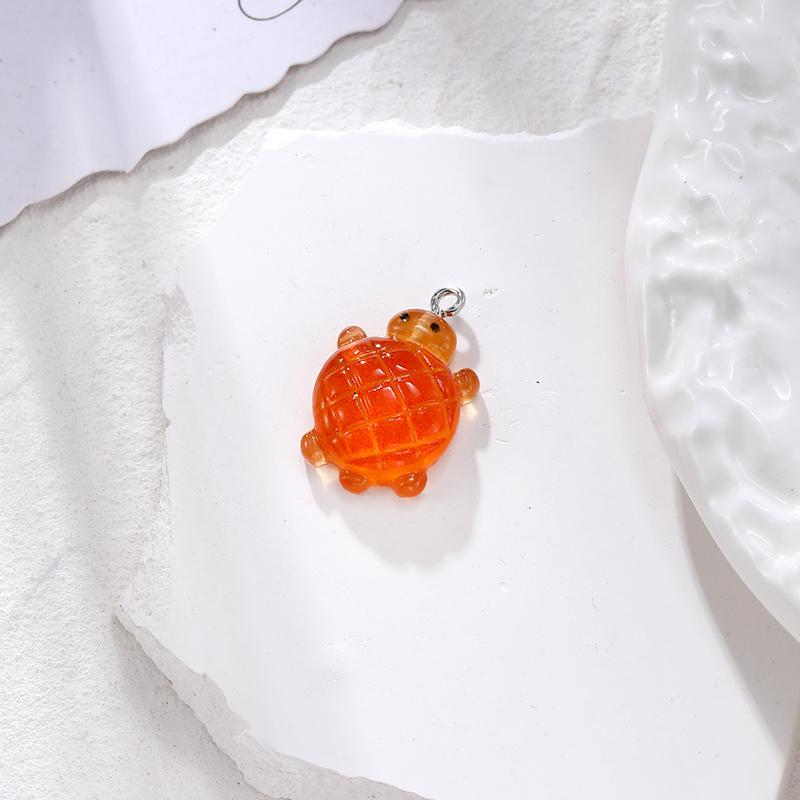 10pcs Glow-In-The-Dark Turtle Resin Charms Bulk Wholesale Random Color Cartoon Tortoise Necklace Earring Pendant Jewelry DIY