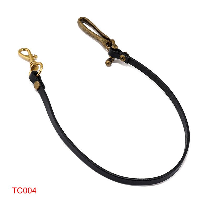 Klassieke Punk Stijl Echt Leer Biker Sleutelhanger Jeans Ketting Handgemaakte Portemonnee Ketting Taille Ketting Heren Rock Kleding Accessoires black