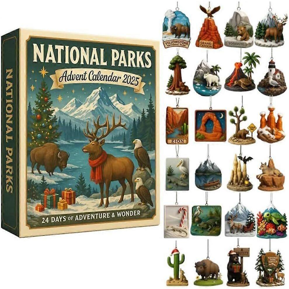 (National Park) 2025 Full-Style Acrylic Christmas Advent Calendar – Festive Decoration