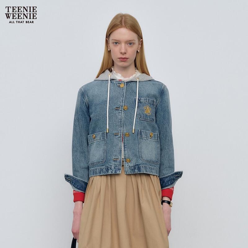 Teenie Weenie Bear Letter Hooded Jacket S