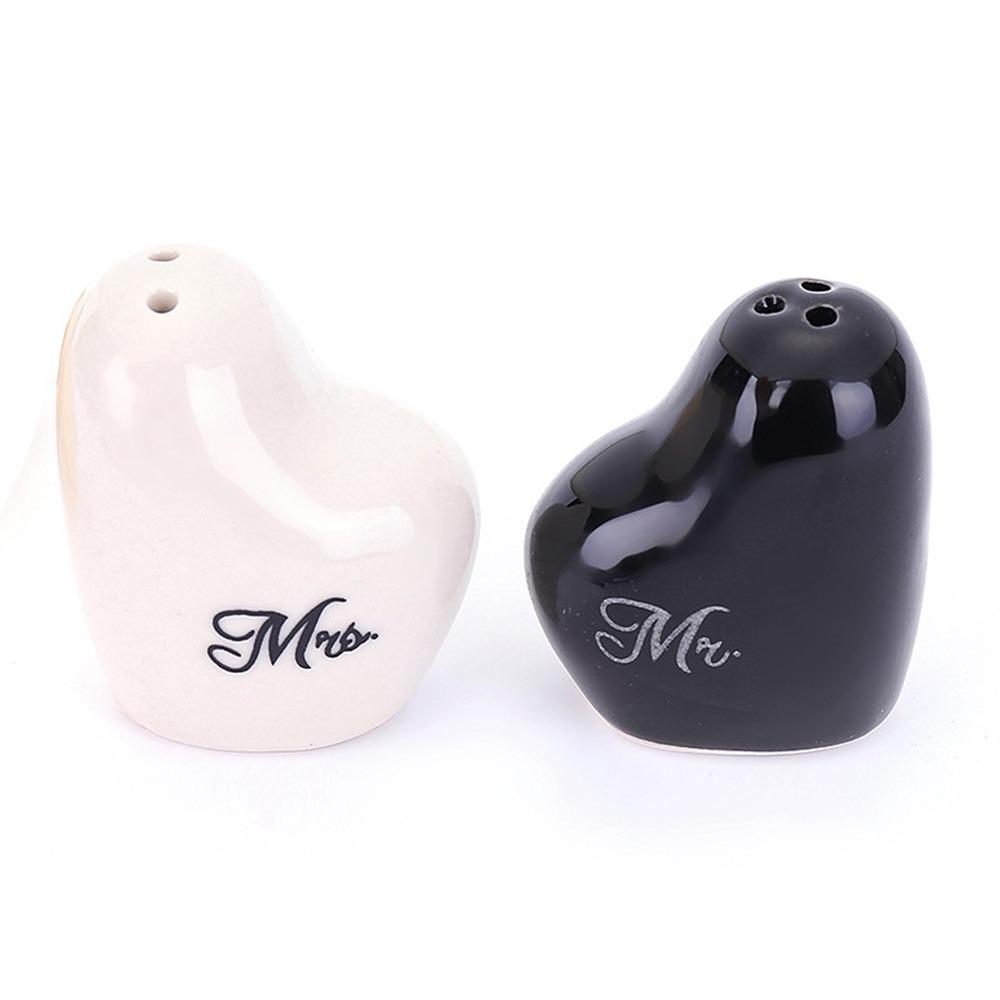 

1 пара изысканных керамических солонок в форме сердца, милые свадебные баночки для приправ, кухня 1 Pair