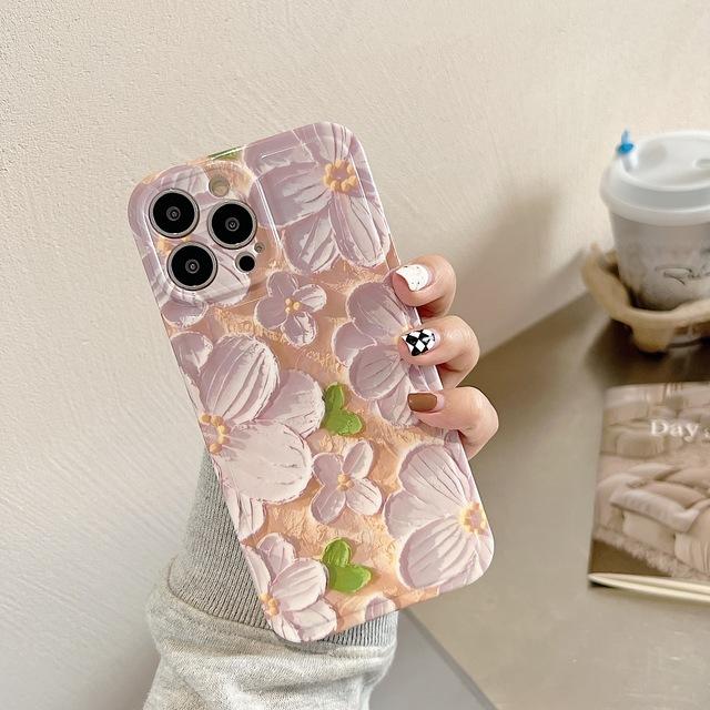 

Новинка 2023 года, чехол с цветочным рисунком для Iphone 11, 13, 12, 14 Promax Pro Max Imd, силиконовый мягкий защитный чехол с милым мультяшным рисунком Ins, чехол для телефона Fundas for iphone 11