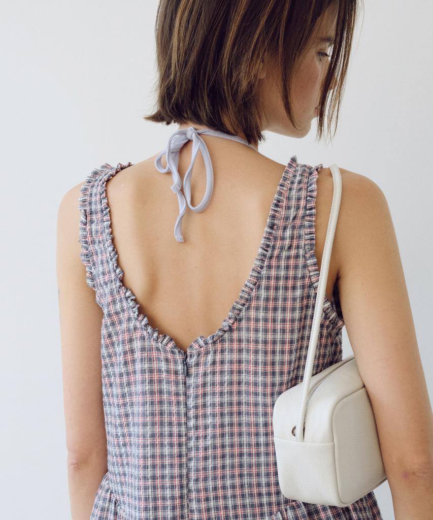 Yulago Check V Shirring Dress
