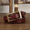 Thin Belt for Women Fashion Retro Trend Decorative Leather Thickened Pure Cowhide Jeans Belt for Women