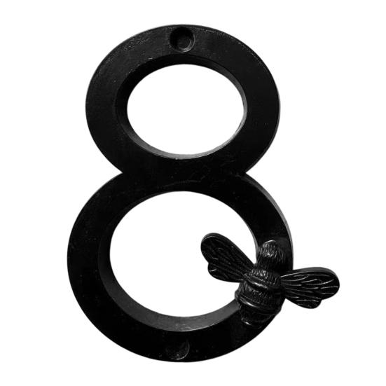 Bee House Number for Outside, Weather-proof Alloy Floating Address Numbers, Metal Number Sign for Door, Mailbox, Wall, Yard